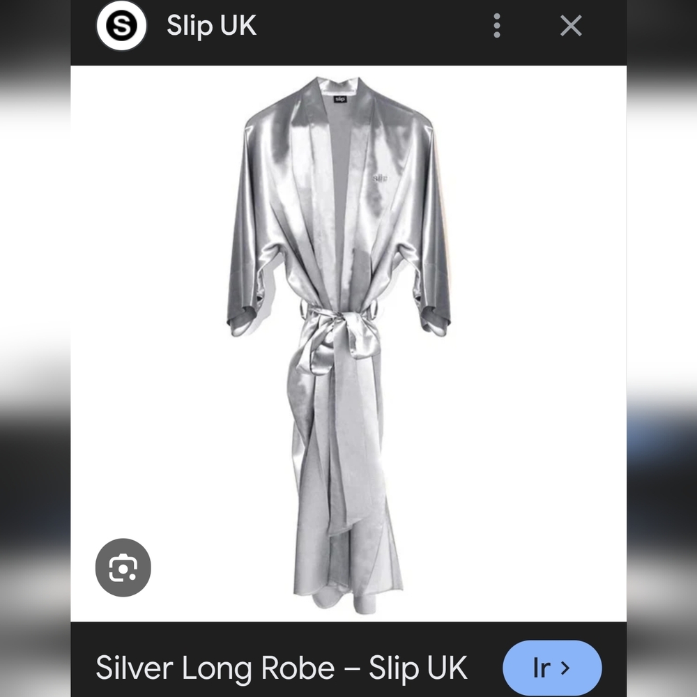SLIP SILK Silver Long Robe – Slip - Picture 2 of 9
